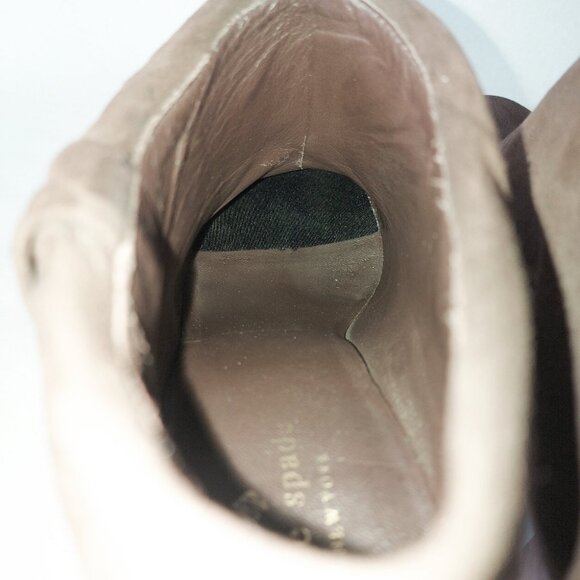 Kate Spade New York Ankle Boots Size  8 Bison Dark Brown Suede Bow Cuff Comfort - Picture 12 of 14